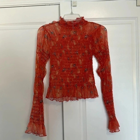 Free People Women's Hello There Top Size XS Color: Grenadine Combo Boho - Picture 10 of 10